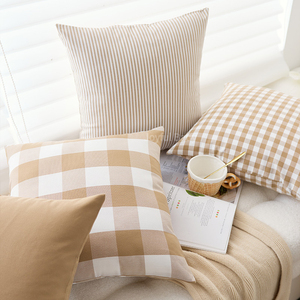 Fodere per cuscini in cotone e lino all'ingrosso, fantasia scozzese a righe, stile rustico, per divano - Product Image 6