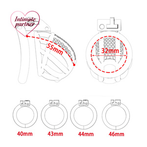 Cage de chasteté masculine de petite taille, ceinture de chasteté avec 4 anneaux pour pénis, jouet sexuel BDSM pour couple, cage à pénis pour homme, bondage de pénis, cuckold - Product Image 3