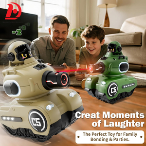 Huada 2 Gói Phim Hoạt Hình Dễ Thương Điều Khiển Từ Xa Xe Tăng Chiến Đấu Với Thẻ Laser Sở Thích RC Xe Ô Tô Bắn Để Bị Từ Chút Xe Ô Tô Đồ Chơi - Product Image 2