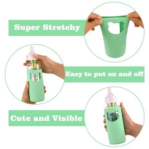 Paquete de 4 fundas de silicona para biberones de vidrio estrechos <span class=keywords><strong>Dr</strong></span>. <span class=keywords><strong>Brown</strong></span>'s Natural, antirotura, sin BPA (blanco+azul+verde+amarillo) - Product Image 5