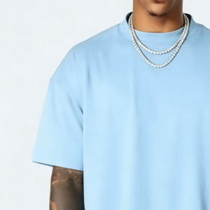 Camiseta de Hombre de Lujo, Hombros Caídos, Cuello Redondo, Camisetas Lisas para Diseño Personalizado, 100% Algodón, Gruesa, Talla Grande - Product Image 4