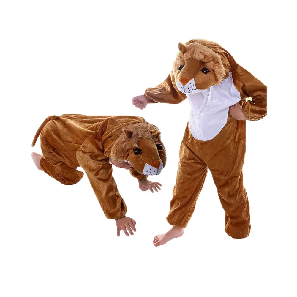 5080 Lion Plüsch Halloween Party Kostüme Kinder Kinder Tier Löwe Jumps uit Junge Mädchen Kinder Tier kostüme