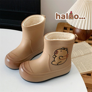 Bottes de pluie courtes imperméables Capibara - Antidérapantes et chaudes pour les étudiants à porter les jours d'école - Product Image 2
