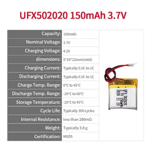 بطارية خلية Lipo صينية للبيع بالجملة لبطارية UFX وlocpo mAh من المصنع بوليمر ليثيوم أيون مع MSDS