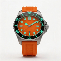 Montre mécanique automatique en titane OEM personnalisée avec bracelet en caoutchouc FKM, mouvement SW200-1, étanche 20 bars, lumineuse BGW9, de luxe, pour plongée