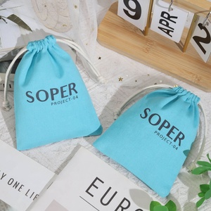 Sac de rangement en toile solide imprimé avec logo personnalisé pour cosmétiques, maquillage, soins de la peau, avec cordon de serrage, pour cadeaux, bougies, parfums, emballage, pochette anti-poussière en coton - Product Image 1