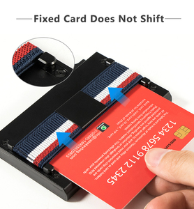 Slim RFID Blocking Aluminum Card Holder Pop Up Credit Card <b>Wallet</b> Elastic Strap <b>Metal</b> Card Case for Travel Business - Product Image 4