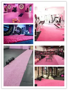 Tùy chỉnh trong nhà phòng tập thể dục Turf cỏ nhân tạo Turf màu hồng màu xanh đen cỏ nhân tạo sàn phòng tập thể dục tầng Mat