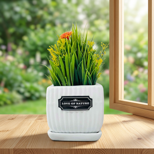 Pots et jardinières minimalistes blancs PAP25 pour la décoration intérieure et extérieure, la maison, le jardin, le balcon et la table - Product Image 2