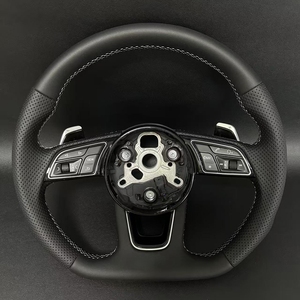 Volante de cuero de fibra de carbono para <span class=keywords><strong>Audi</strong></span> A3 8V A6 C7 C6 S3 A5 A4 B8 B9 Q7 Q5 RS3 A7 TT S8 <span class=keywords><strong>Q8</strong></span> S4 A8 RS7 S5 S6 S7 cuero - Product Image 5