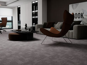 Alfombra Moderna de Color Gris Claro con Textura de Rayas Geométricas, Superficie de Grano Fino para Sala de Estar, Estudio y Oficina - Product Image 4