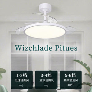 Modern AC <b>Ceiling</b> <b>Fan</b> with LED Light <b>Remote</b> <b>Control</b> 5-Speed 32-48 Inches 5 Blades 5000K Daylight Outdoor Use Flush Mount - Product Image 1