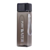 Bouteille d'eau de voyage carrée en plastique portable à double paroi, anti-fuite, avec logo personnalisé, idéale pour toutes les occasions