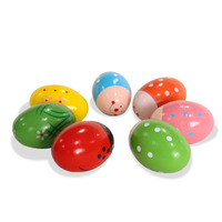 Wooden Sand Eggs Percussion Instruments Children's Toys Handcrafted Easy From Zhejiang Length 7CM Diameter 4CM