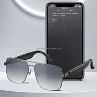 Lunettes de technologie noire haut de gamme Lunettes de soleil intelligentes AI Dispositifs de traduction de langue intra-auriculaire Modèle à grande échelle Ai intégré