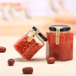 Pot <span class=keywords><strong>de</strong></span> miel hexagonal en verre vide, <span class=keywords><strong>pots</strong></span> à miel, <span class=keywords><strong>pots</strong></span> à cornichons, <span class=keywords><strong>pots</strong></span> à confiture, récipient <span class=keywords><strong>de</strong></span> stockage alimentaire hermétique avec couvercle en métal - Product Image 1