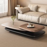 Table basse rotative de designer italien, créative, flottante, grande, haut de gamme, en bois, pour la maison