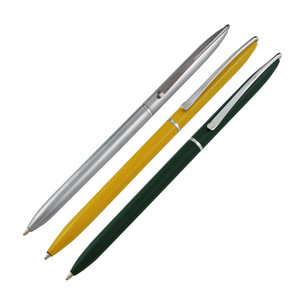 Stylo à <span class=keywords><strong>bille</strong></span> en métal mince avec pince en forme d'<span class=keywords><strong>arc</strong></span> et design rotatif Option de logo personnalisé Encre noire/bleue Utilisation au bureau et à l'école - Product Image 3