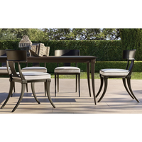 Ensemble de chaises de salle à manger modernes en aluminium, fabriquées à la main, avec soudure de précision, pour une utilisation en extérieur dans la cour