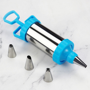 ปืนตกแต่งเค้กสแตนเลสและอุปกรณ์ทำขนมสำหรับเครื่องทำคุกกี้พร้อมไม้พายครีม - Product Image 3