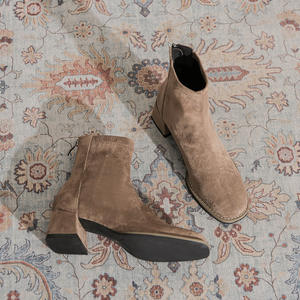 Botas de Nieve Modernas y Versátiles de Media Pantorrilla para Mujer, con Tacón Alto y Grueso, Forro de Piel, Cierre Deslizante, Otoño Invierno - Product Image 2