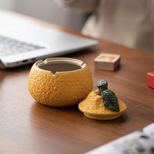 Cendrier en céramique créatif, cendrier en forme d'orange porte-bonheur pour la décoration de la maison - Product Image 5