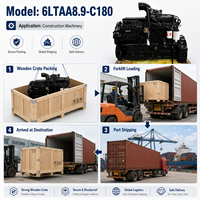 Moteur diesel industriel 6 cylindres Cums Cum 6LTAA8.9 Série 6LTAA8.9-C180 180 CV 2200 tr/min pour rouleaux compresseurs et compresseurs d'air