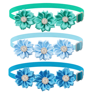 Collar <span class=keywords><strong>para</strong></span> Perro o Gato con 20 Colores, Diseño Floral con Pedrería, Lazo Decorativo, Ajustable, <span class=keywords><strong>para</strong></span> <span class=keywords><strong>Perros</strong></span> Pequeños y Medianos, Cachorros - Product Image 3