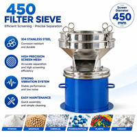 Machine à tamiser vibrante compacte 450 avec moteur, tamis à poudre en acier inoxydable pour la transformation alimentaire