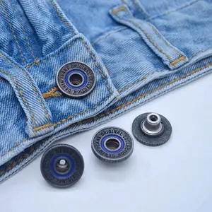 גבוהה באיכות נחושת מתכת מסמרת כפתורים מותאם אישית שם מותג לוגו ג 'ינס כפתור