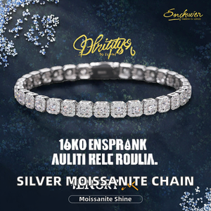 Envío Rápido, Joyería Hip Hop, Plata de Ley 925, Chapado en Oro de 14K, Pasa la Prueba del Diamante, Pulsera de Cadena con Moissanita, Certificado GRA, Regalo - Product Image 2