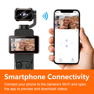 Caméra de poche 4K 30fps avec stabilisateur portable et rotation à 270° °   Écran grand angle de 2,0 pouces avec mise au point automatique pour Vlog <span class=keywords><strong>YouTube</strong></span> - Product Image 3