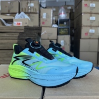 Chaussures de jogging unisexes, cyan fluorescent, dégradé vert, tissu respirant, boucle torsadée, chaussures de sport à haute absorption des chocs