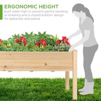 Jardinière en bois naturel pour l'extérieur, utilisation domestique, bac à plantes surélevé en bois pour pot de fleurs et jardinières