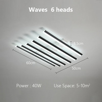 Plafonnier LED moderne et simple design pour le salon Normcore Fishbone Lamp Iron Acrylic IP44 Complete Scandinavian Style