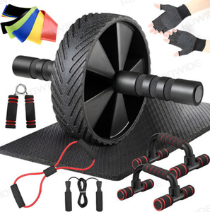 Kit d'entraînement complet 14 pièces pour la <span class=keywords><strong>maison</strong></span> : Roue abdominale, barres de pompes, corde à sauter et équipement d'exercice intérieur - Product Image 2