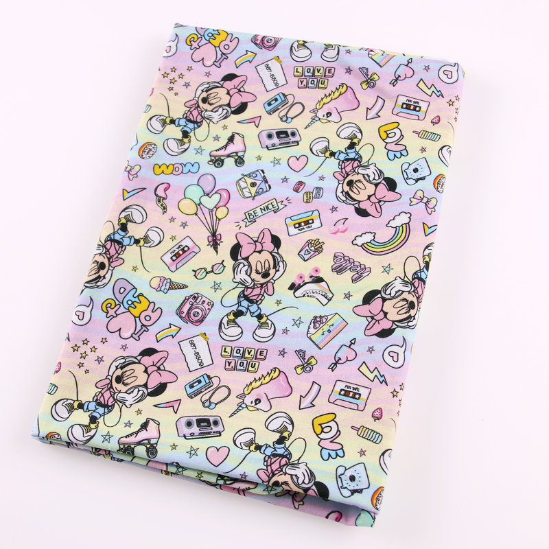 Mouse print charaters designer fabric Cotton Woven 100% T-shirt Cotton Fabric For Clothing home textile