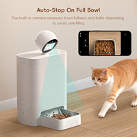 Distributeur automatique intelligent pour animaux de compagnie 5,5 L avec reconnaissance visuelle, caméra à 360 degrés à commande vocale, contrôle par application et Wi-Fi double bande à distance