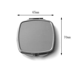 Personalized Name Simple Square Silver Stainless Steel Double Side <b>Compact</b> <b>Mirror</b> - Product Image 5