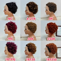 Promotion Letsfly 8$ Perruques Lace 13x1 Courtes Coupe Pixie Cheveux Humains Naturels 100% Vente Chaude Pas Cher En Gros 1BT350