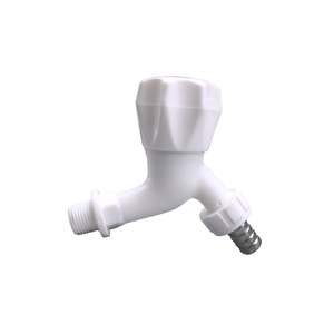 Low MOQ Durable Plastic Bathroom Bibcock <b>Wall</b> Mounted Garden 1/2" Faucets with Connector - Product Image 1