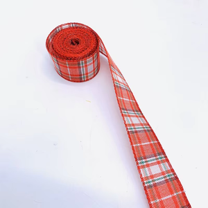 Usine Direct Filaire Plaid Cadeau Ruban Noir Rouge Ecosse Toile De Jute Artisanat Rouleau De Ruban Coloré pour DIY Emballage Cadeau De Noël - Product Image 5