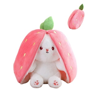 Réversible Fraise Carotte Lapin En Peluche Jouet En Peluche Creative Sac En Fruit Transformer Bébé Câlin Lapin Peluche Poupée Pour Enfants - Product Image 2