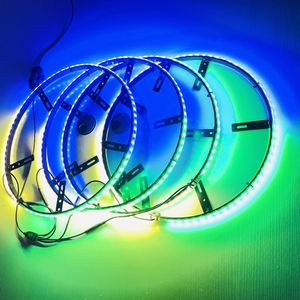 Kit de anéis de led rgb com 15.5 ", luz de freio vermelho e amarelo para seta e caminhão de carro universal utv mj suv offroad barco