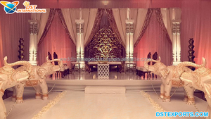 Décoration de manap à trois pileurs, pour mariages indiens, décor pour Maharani, pour Gujarati, Grand format, intérieur - Product Image 5