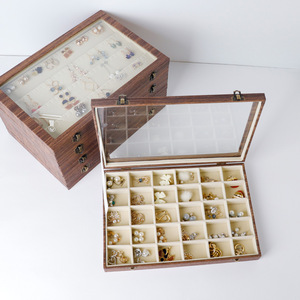 Estuche para Joyas de Cuero con Diseño de Madera, Gran Capacidad, Antioxidación, Varias Especificaciones Disponibles - Product Image 2