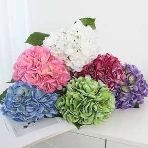 <b>Artificial</b> <b>Hydrangea</b> <b>Flower</b> Single Stem Soft Plastic PVC High Simulation Wedding Home Decor Prop - Product Image 4
