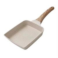 Poêle à frire carrée antiadhésive de style japonais pour petit-déjeuner, idéale pour les œufs roulés et les steaks, avec poignée