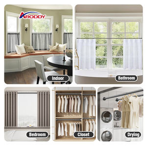 ARODDY-Séparateur <span class=keywords><strong>de</strong></span> salle <span class=keywords><strong>de</strong></span> bain en acier carbone noir, réglable, sans perçage, <span class=keywords><strong>barre</strong></span> <span class=keywords><strong>de</strong></span> <span class=keywords><strong>douche</strong></span>, 0.5-0.8m - Product Image 4