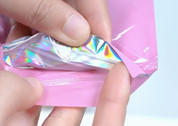 Sacs à fermeture éclair holographiques multicolores en feuille de Mylar auto-scellants pour bijoux, petits articles, emballage cadeau, rangement